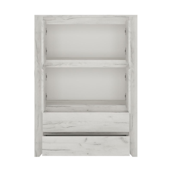 Angelica 4 Door 2 Drawer Cupboard - White Oak - The Furniture Mega Store 