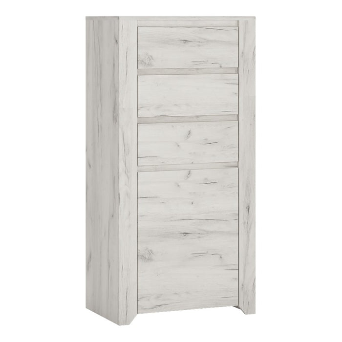 Angelica 1 Door 3 Drawer Chest - White Oak - The Furniture Mega Store 