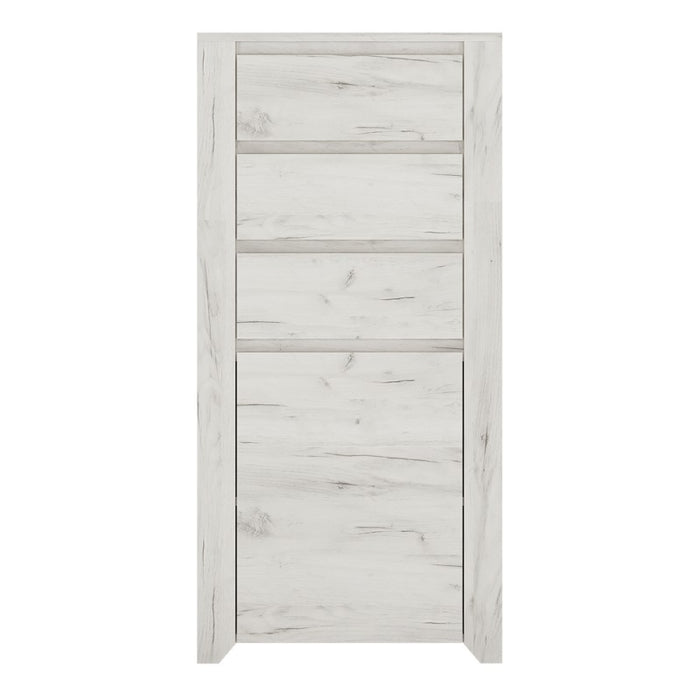 Angelica 1 Door 3 Drawer Chest - White Oak - The Furniture Mega Store 