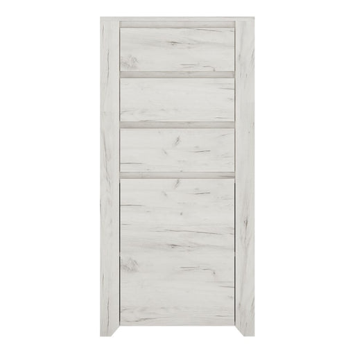 Angelica 1 Door 3 Drawer Chest - White Oak - The Furniture Mega Store 