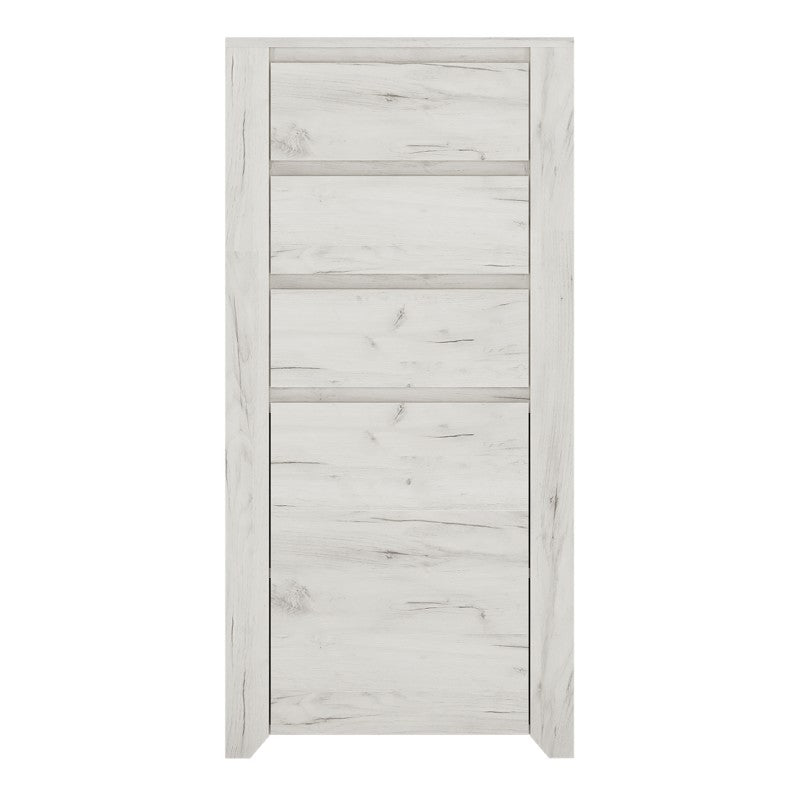 Angelica 1 Door 3 Drawer Chest - White Oak - The Furniture Mega Store 