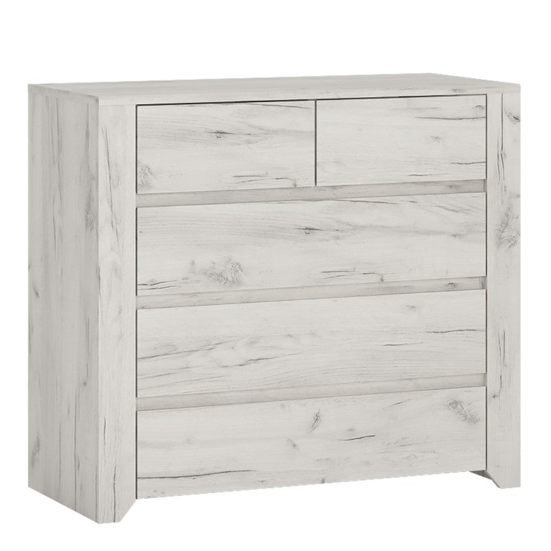 Angelica 2+3 Chest of Drawers - White Oak - The Furniture Mega Store 