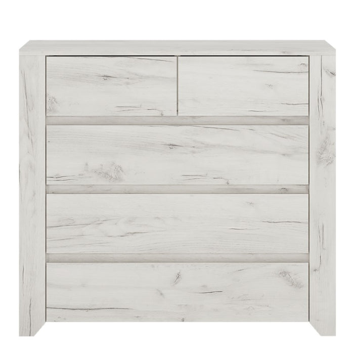 Angelica 2+3 Chest of Drawers - White Oak - The Furniture Mega Store 