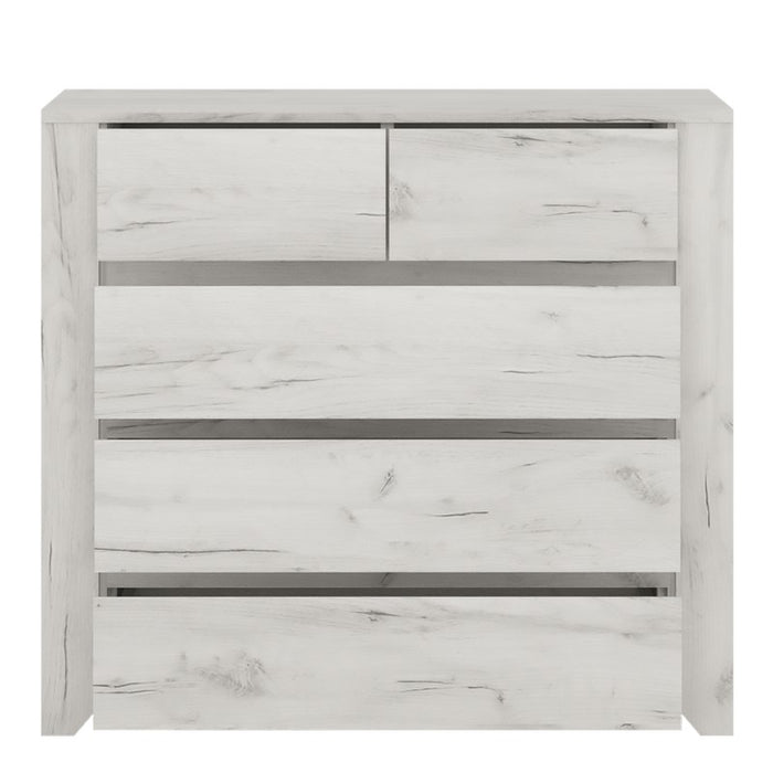 Angelica 2+3 Chest of Drawers - White Oak - The Furniture Mega Store 