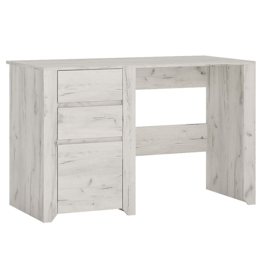 Angelica 3 Drawer Desk - White Oak - The Furniture Mega Store 