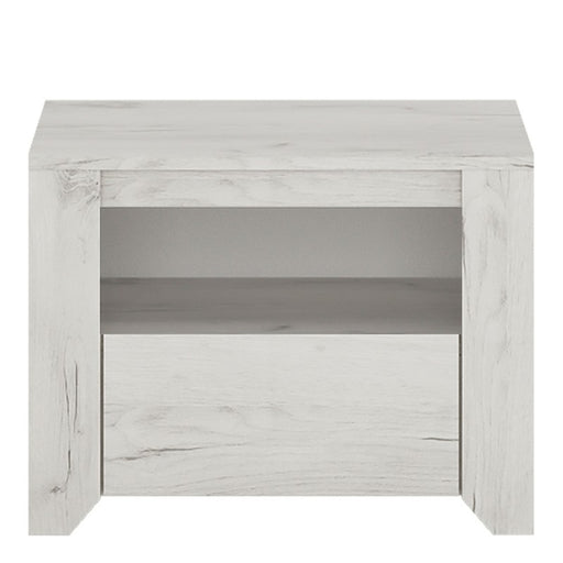 Angelica 1 Drawer Bedside Cabinet - White Oak - The Furniture Mega Store 