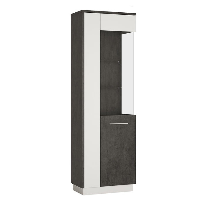 Stretto Tall Glazed display cabinet (RH) - The Furniture Mega Store 