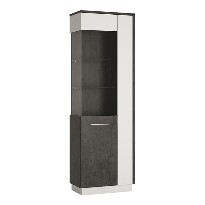 Stretto Tall Glazed display cabinet (LH) - The Furniture Mega Store 