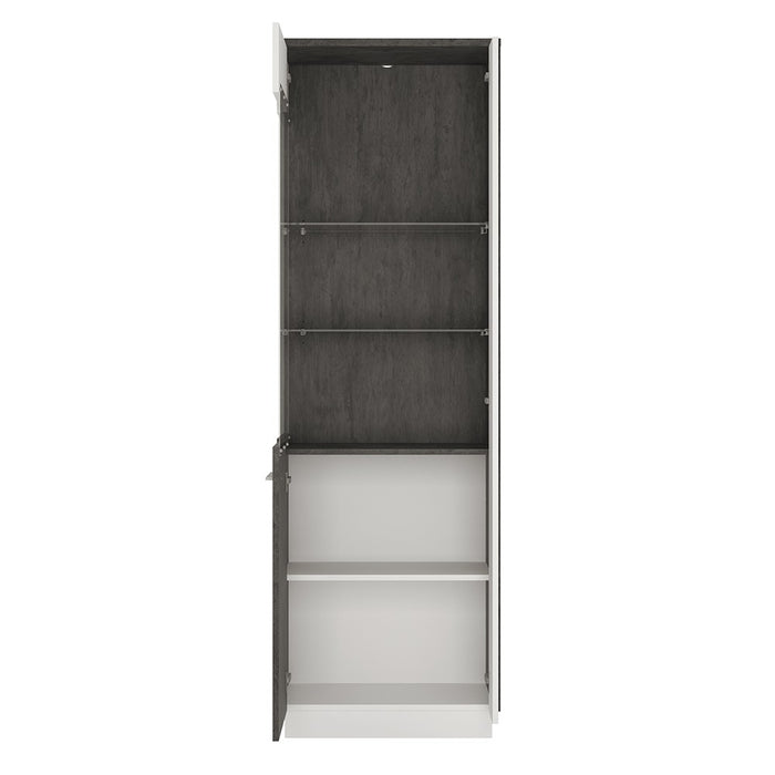 Stretto Tall Glazed display cabinet (LH) - The Furniture Mega Store 