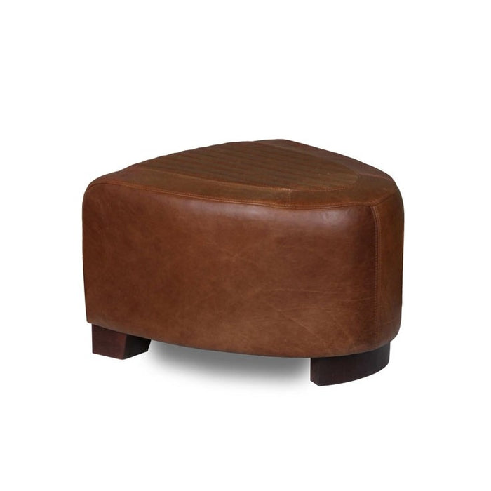 Spitfire Aniline Leather Footstool - Choice Of Feet & Leathers - The Furniture Mega Store 