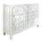 White Wooden 6 Drawer Chest with Raised Geometric Design. - The Furniture Mega Store 