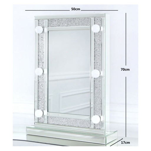 Sparkle Mirrored Broadway 6 Light Vanity Mirror - The Furniture Mega Store 