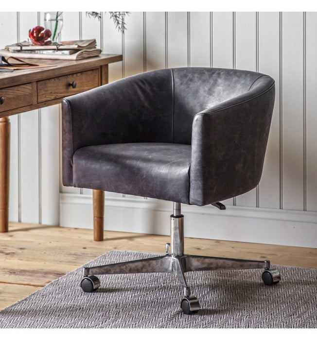 Feynman Swivel Chair Antique Ebony - The Furniture Mega Store 