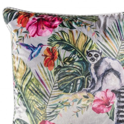 Tropical Lemur Cushion Silver 55 X 55cm - The Furniture Mega Store 
