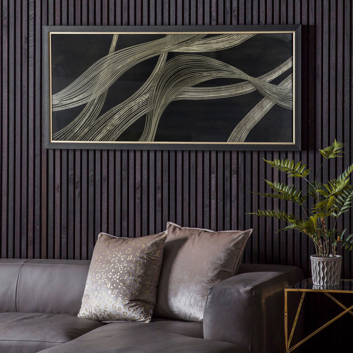 Golden Ripple Framed Wall Art - 150cm - The Furniture Mega Store 