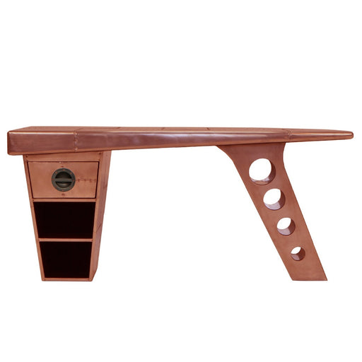 Aviator Half Wing Desk - Vintage Copper - The Furniture Mega Store 