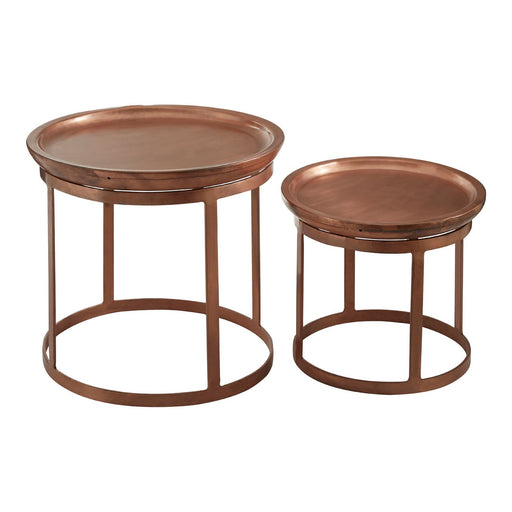 Crest Copper Finish Iron Tables - Set Of 2 - The Furniture Mega Store 