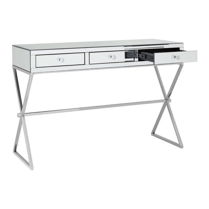 Gianna Mirrored 3 Drawer Console Table - The Furniture Mega Store 