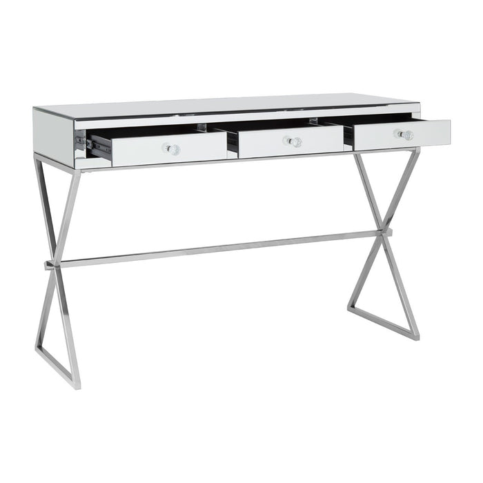 Gianna Mirrored 3 Drawer Console Table - The Furniture Mega Store 