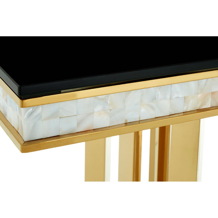 Eliza Gold Finish - Mother of pearl Inlay Console Table - The Furniture Mega Store 