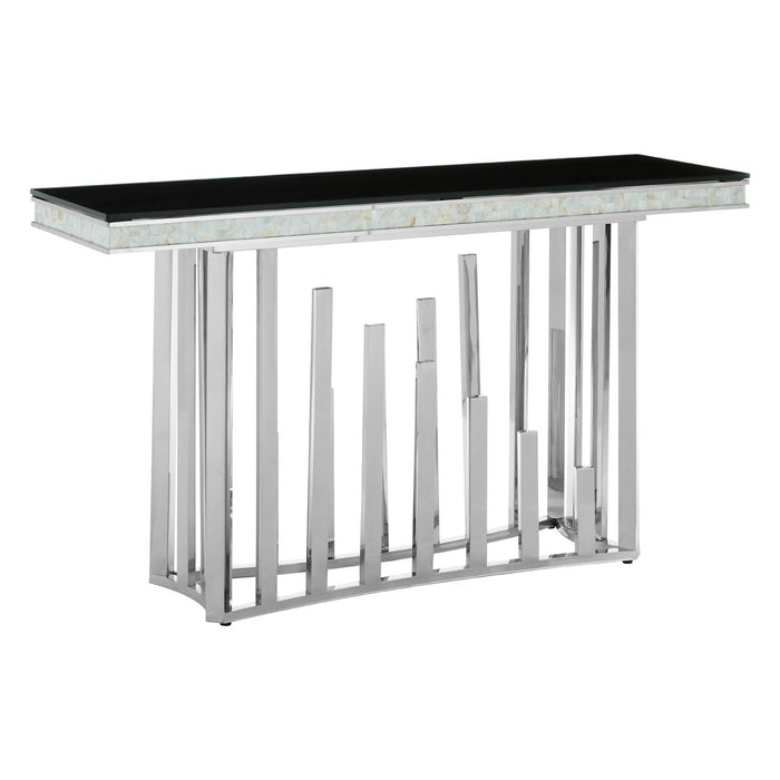 Eliza Silver Finish - Mother of pearl Inlay Console Table - The Furniture Mega Store 