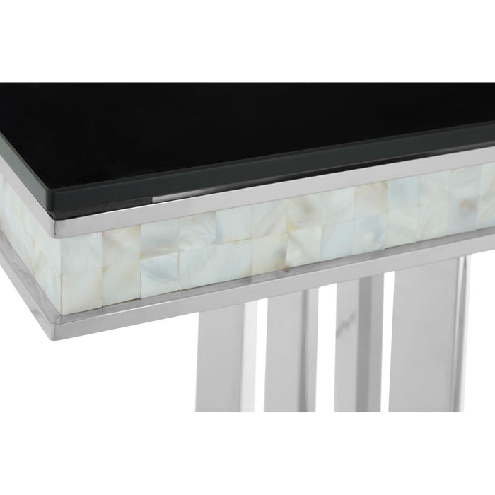 Eliza Silver Finish - Mother of pearl Inlay Console Table - The Furniture Mega Store 