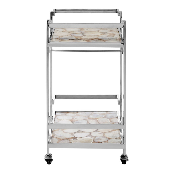 Vita White Agate Drinks Trolley - The Furniture Mega Store 