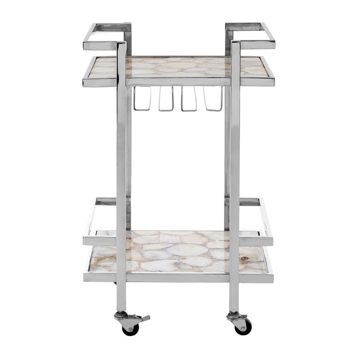 Vita White Agate Drinks Trolley - The Furniture Mega Store 