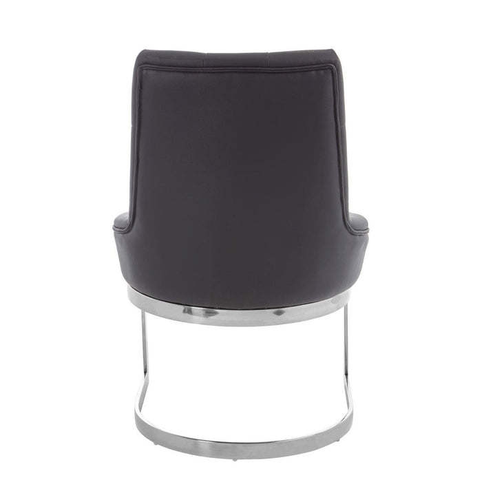 Zelda Leather & Chrome Dining Chairs - Set Of 2 -Choice Of Colours - The Furniture Mega Store 