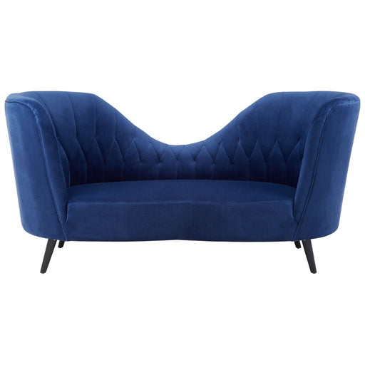 Malena Blue Velvet Chaise Lounge - The Furniture Mega Store 