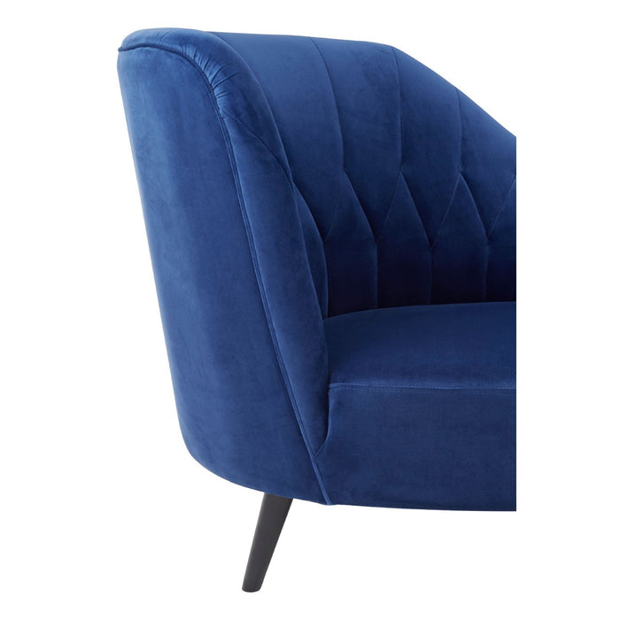 Malena Blue Velvet Chaise Lounge - The Furniture Mega Store 