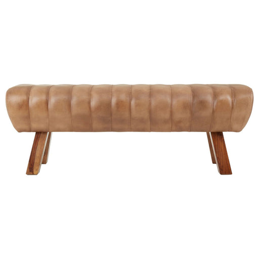 Buffalo Genuine Leather Vintage Style Bench Seat - The Furniture Mega Store 