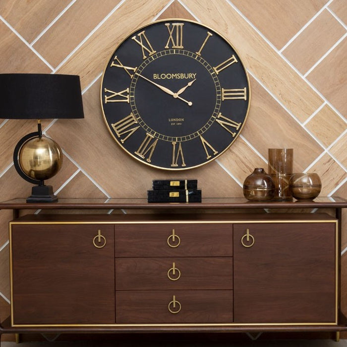Mateo Large Black Wall Clock - 92cm - The Furniture Mega Store 