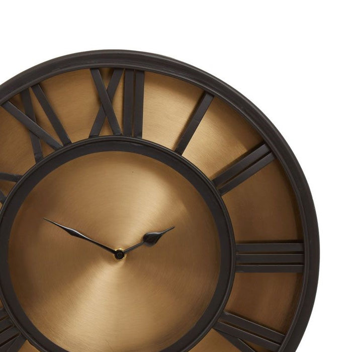 Mateo Black & Gold Small Wall Clock - 41cm - The Furniture Mega Store 