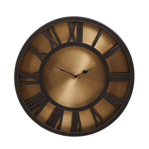 Mateo Black & Gold Small Wall Clock - 41cm - The Furniture Mega Store 