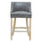 Hevea Bar Stool - Grey Leather - The Furniture Mega Store 