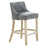 Hevea Bar Stool - Grey Leather - The Furniture Mega Store 