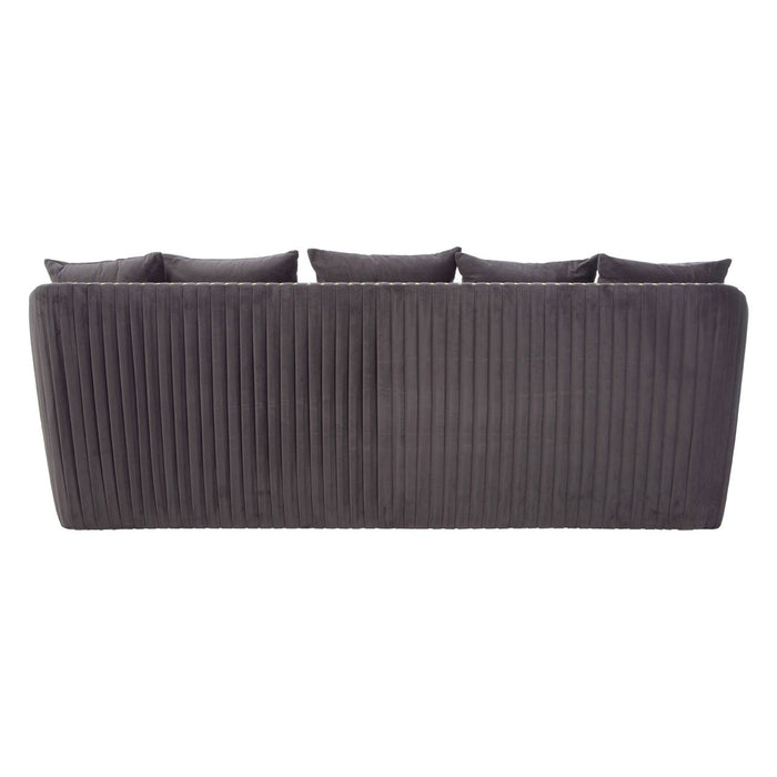 Shea 3 Seat Pleated Back Velvet Sofa - The Furniture Mega Store 