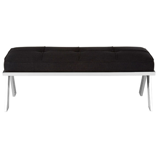 Piermount Silver Cross Leg Bench - The Furniture Mega Store 