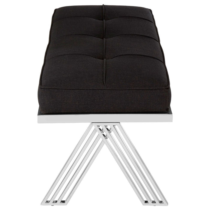 Piermount Silver Cross Leg Bench - The Furniture Mega Store 