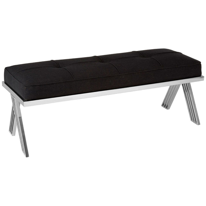 Piermount Silver Cross Leg Bench - The Furniture Mega Store 