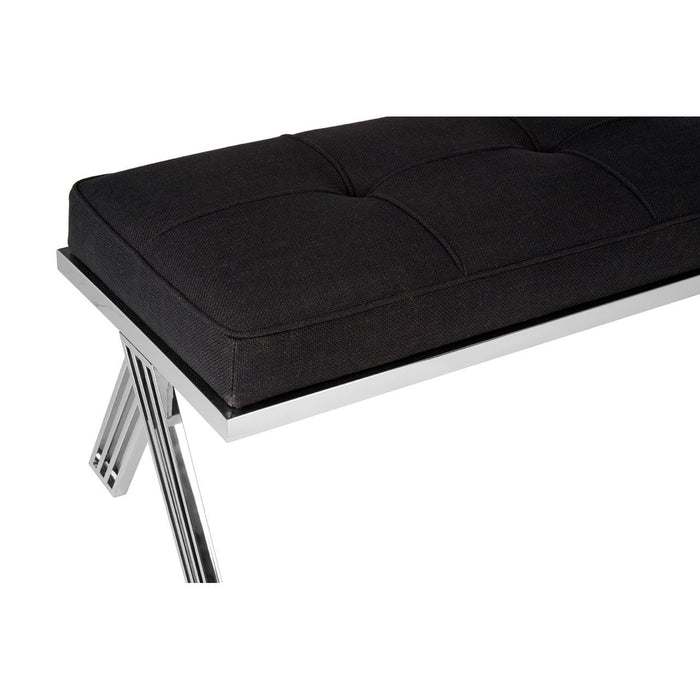 Piermount Silver Cross Leg Bench - The Furniture Mega Store 