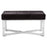 Townhouse Genuine Black Leather & Stainless Steel Base Bench - The Furniture Mega Store 