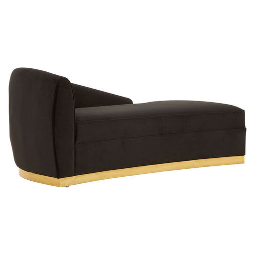 Batix Black Velvet Left Arm Chaise Longue - The Furniture Mega Store 