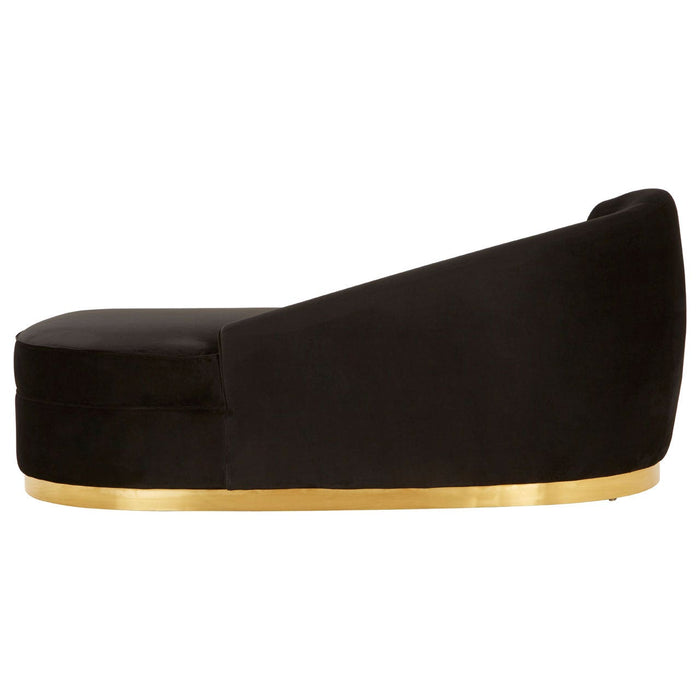 Batix Black Velvet Left Arm Chaise Longue - The Furniture Mega Store 
