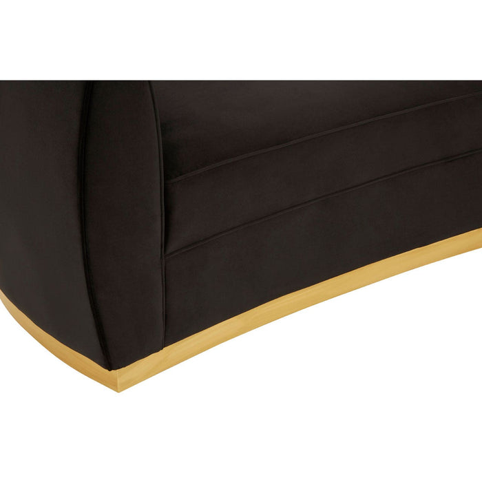 Batix Black Velvet Left Arm Chaise Longue - The Furniture Mega Store 