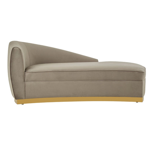 Batix Grey Velvet Left Arm Chaise Longue - The Furniture Mega Store 