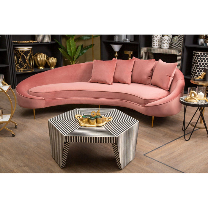 Osdin Curved Velvet Sofa Collection - Choice Of Colours - The Furniture Mega Store 