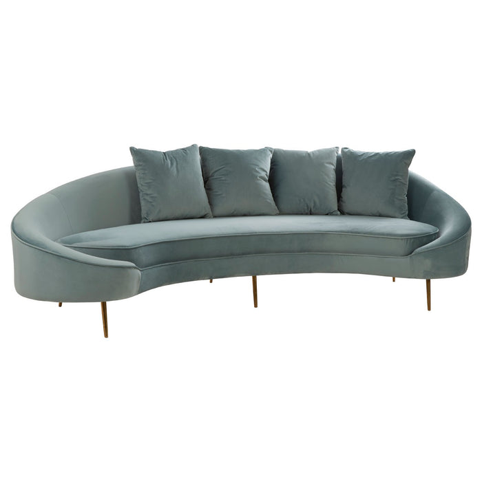 Osdin Curved Velvet Sofa Collection - Choice Of Colours - The Furniture Mega Store 