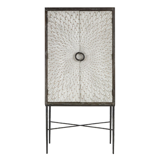 Esmae Metallic Toned Cocktail Cabinet - The Furniture Mega Store 